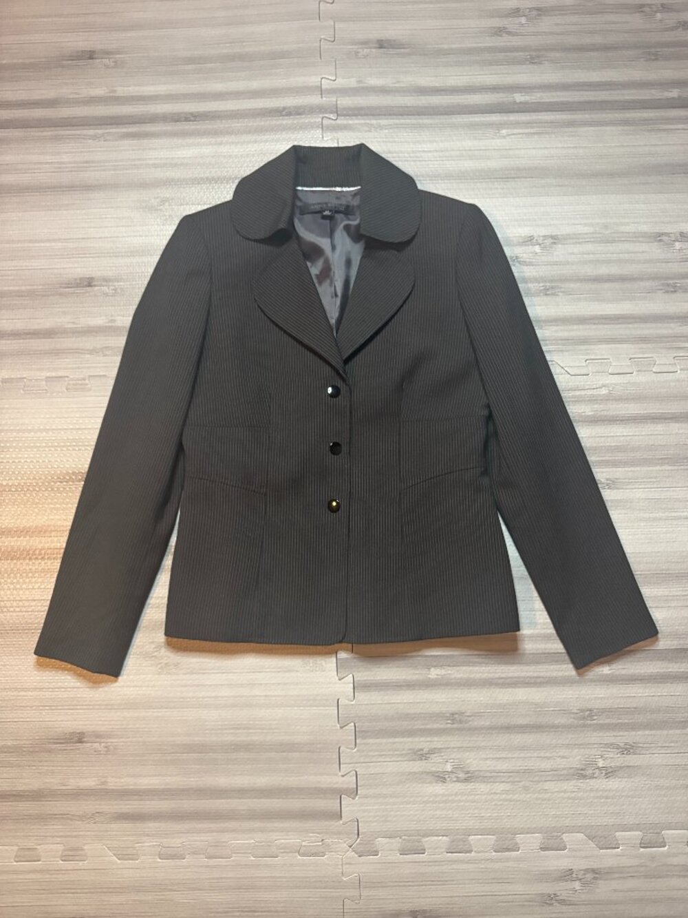 Anne Klein Suit Women's Pinstripe Snap Button Blazer